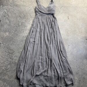 J. Crew Women's Pleated Gray Evening Dress Sz 4 Silk Grecian Formal Wedding